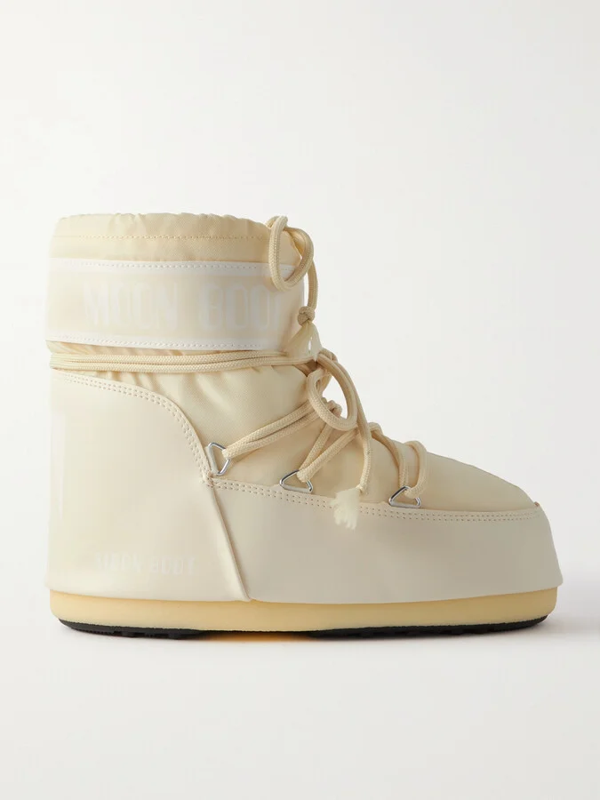Moon Boot - Icon Low Shell And Faux Leather Snow Boots - Cream
