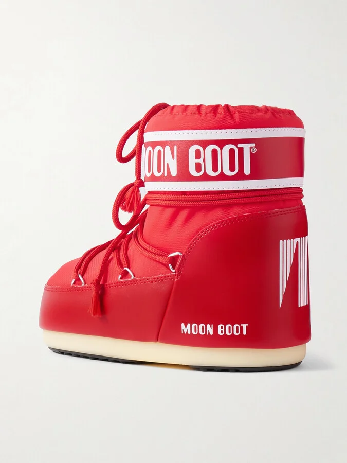 Moon Boot - Icon Low Shell And Faux Leather Snow Boots - Red - Image 3