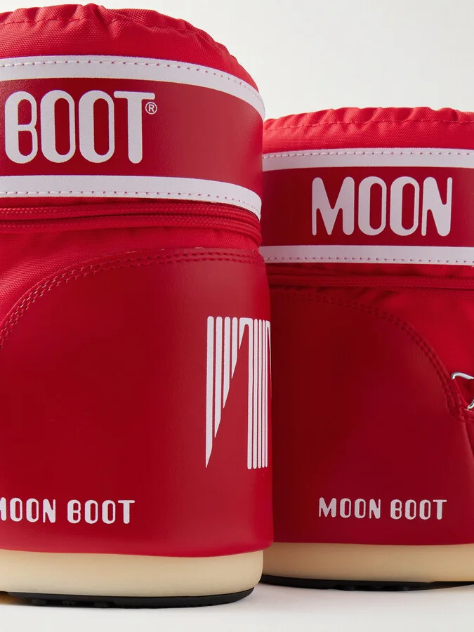 Moon Boot - Icon Low Shell And Faux Leather Snow Boots - Red - Image 4