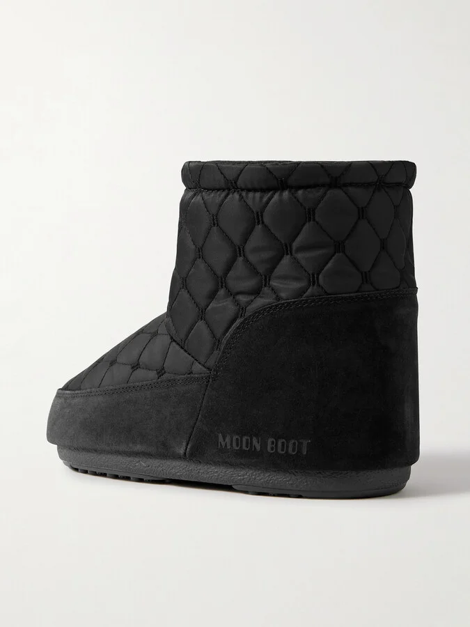 Moon Boot - Icon Low Suede-trimmed Quilted Shell Snow Boots - Black - Image 3