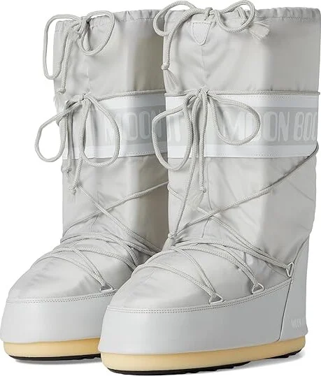 MOON BOOT Icon Nylon Boots Glacier Grey : 45-47 (US Men's 11.5-13 - Women's 12.5-14) Medium
