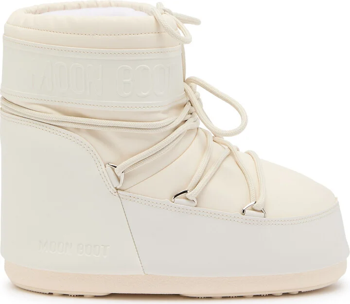 Moon Boot Icon Padded Nylon Snow Boots Cream UK6