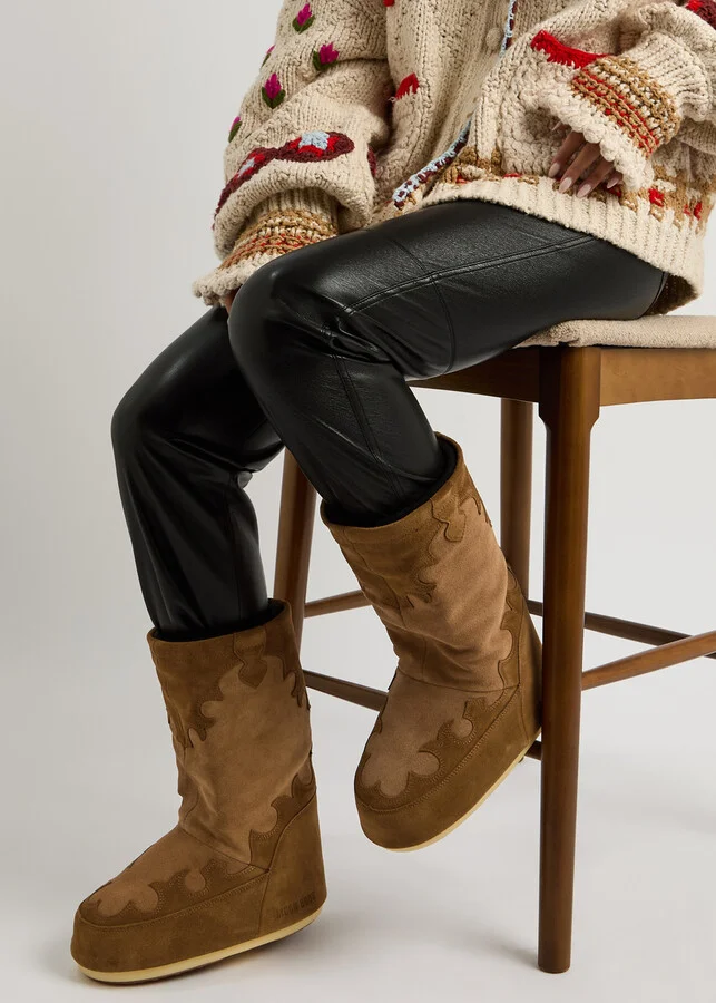 Moon Boot Icon Padded Suede Mid-calf Snow Boots Tan - Image 5