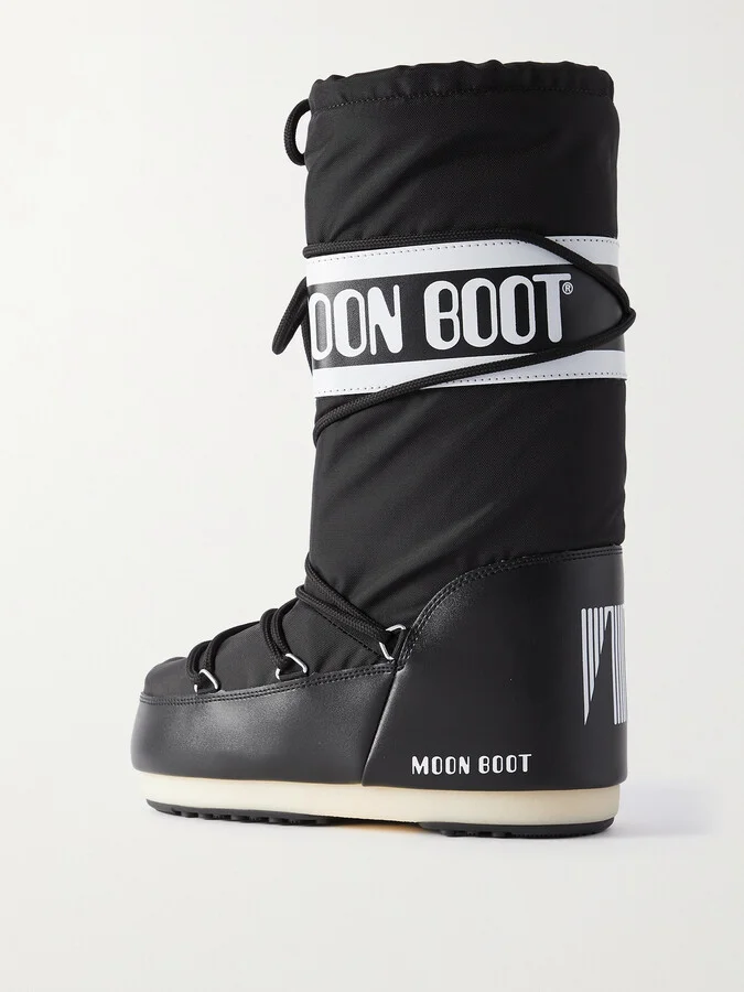 Moon Boot - Icon Shell And Faux Leather Snow Boots - Black - Image 3