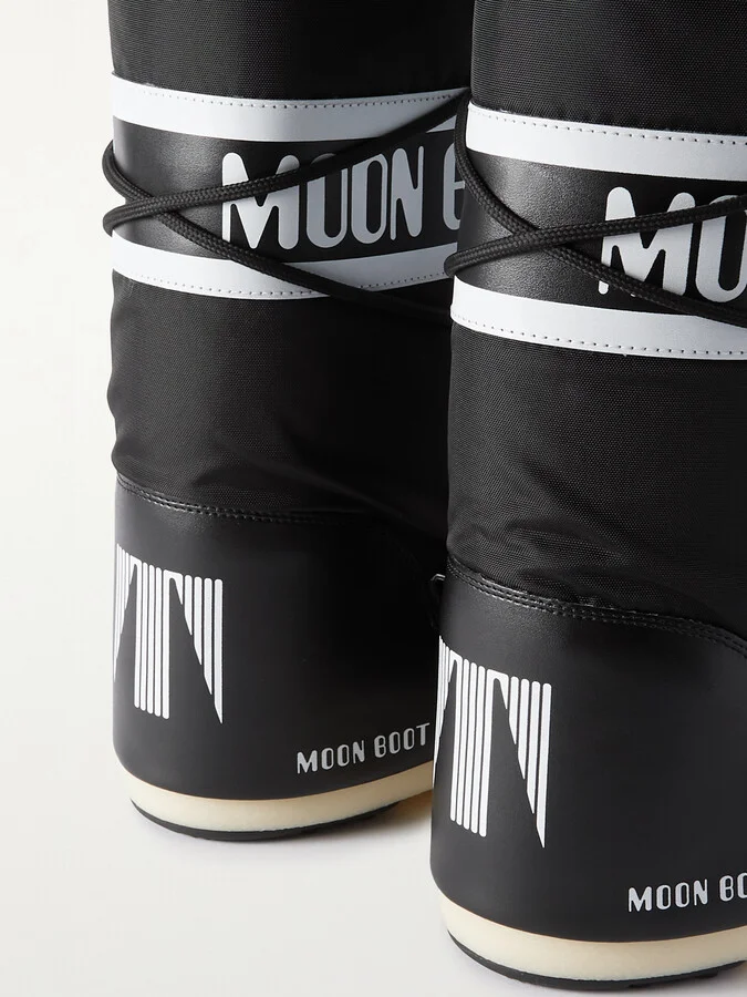 Moon Boot - Icon Shell And Faux Leather Snow Boots - Black - Image 4