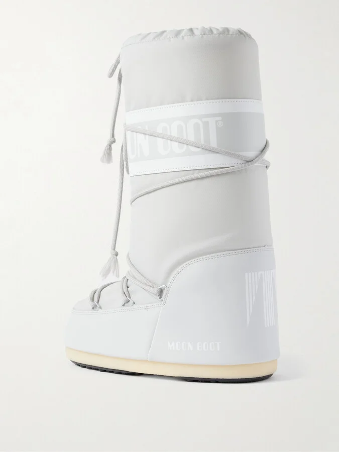 Moon Boot - Icon Shell And Faux Leather Snow Boots - Gray - Image 3