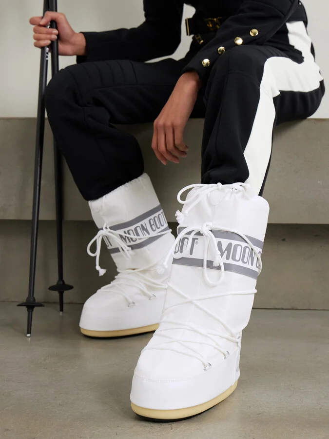 Moon Boot - Icon Shell And Faux Leather Snow Boots - White - Image 2