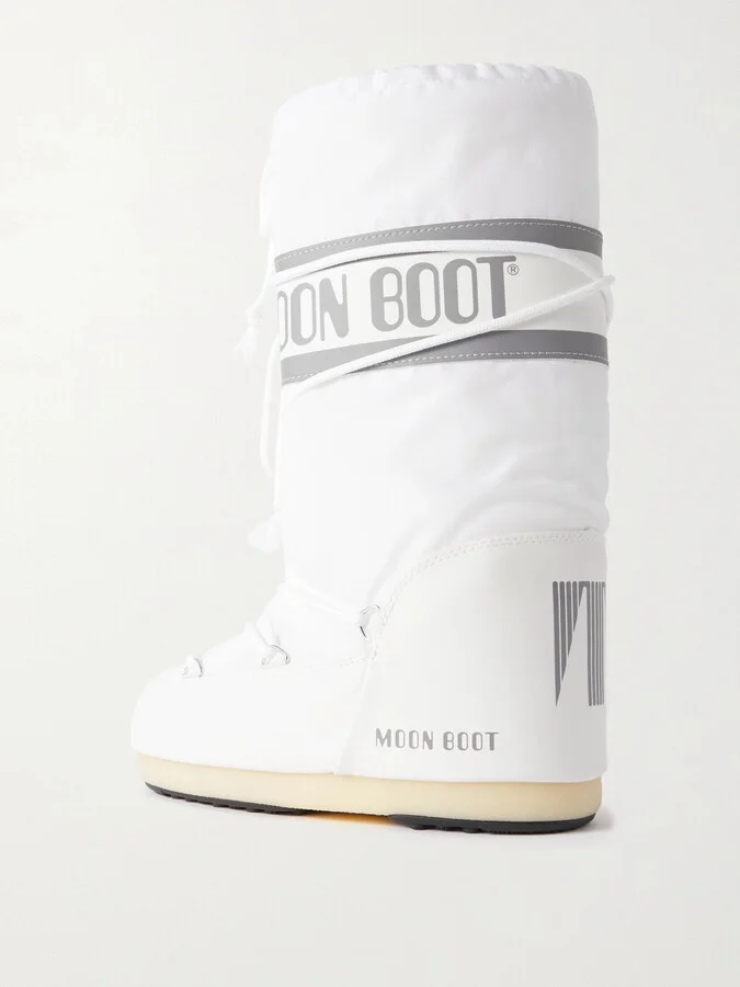 Moon Boot - Icon Shell And Faux Leather Snow Boots - White - Image 3