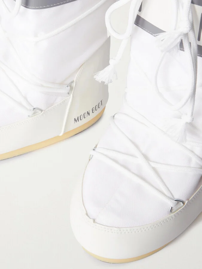 Moon Boot - Icon Shell And Faux Leather Snow Boots - White - Image 4