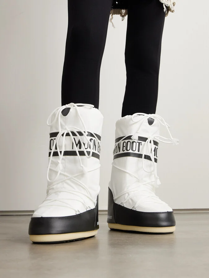 Moon Boot - Icon Shell And Faux Leather Snow Boots - White - Image 2
