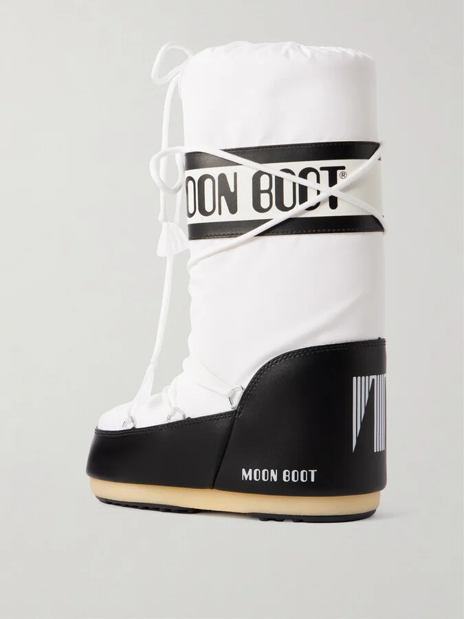 Moon Boot - Icon Shell And Faux Leather Snow Boots - White - Image 3