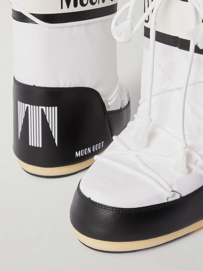 Moon Boot - Icon Shell And Faux Leather Snow Boots - White - Image 4
