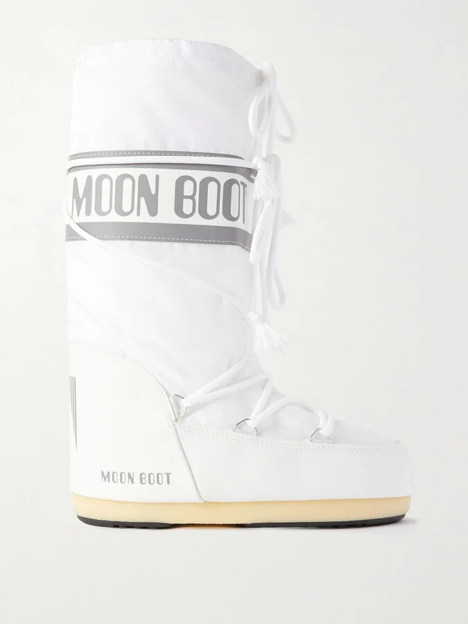 Moon Boot - Icon Shell And Faux Leather Snow Boots - White