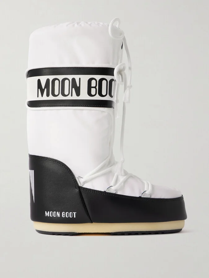 Moon Boot - Icon Shell And Faux Leather Snow Boots - White