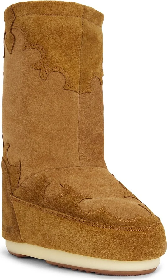 MOON BOOT Icon Suede Embroidery in Brown - Image 2