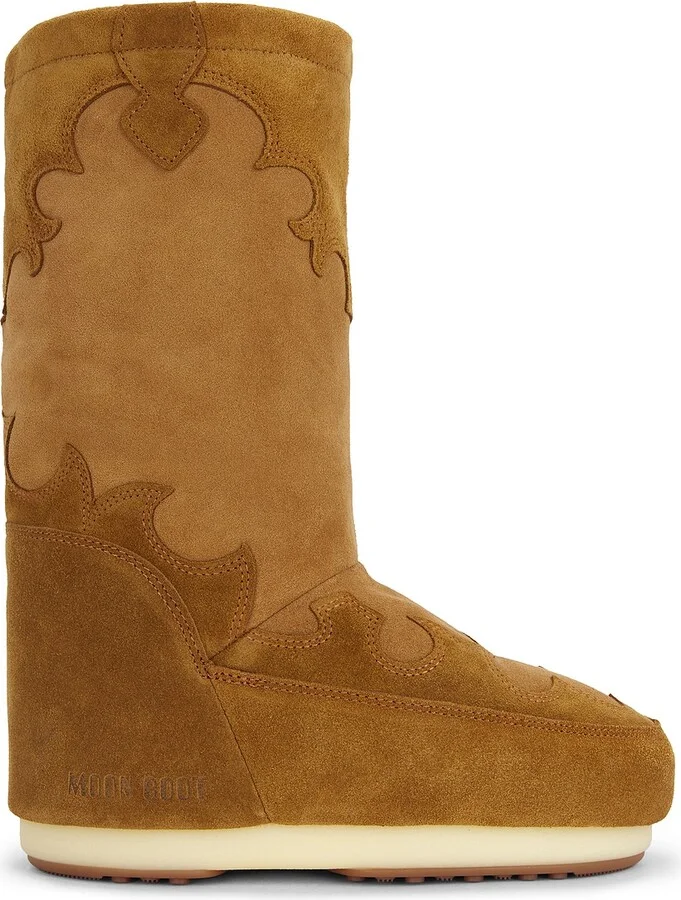 MOON BOOT Icon Suede Embroidery in Brown