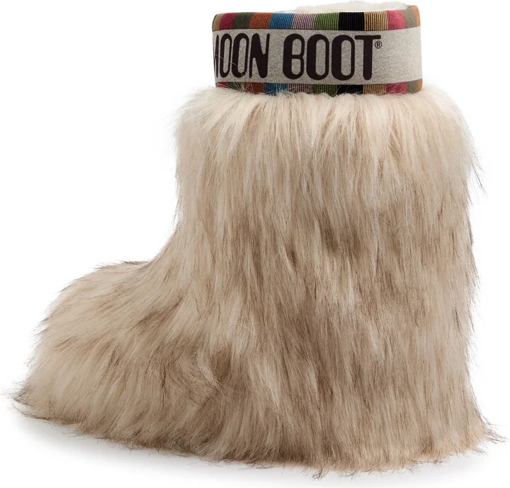Moon Boot Icon Yeti Faux-fur Snow Boots Beige UK9 - Image 2