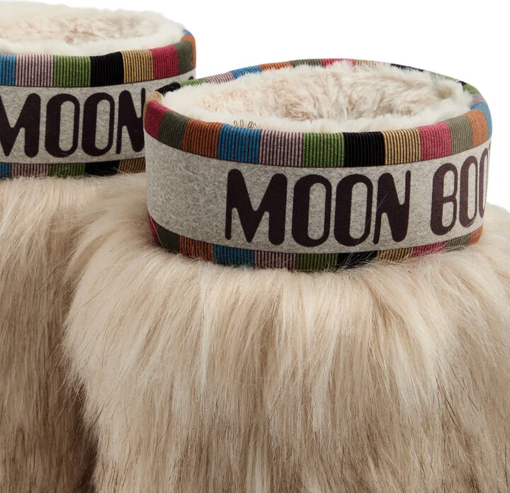 Moon Boot Icon Yeti Faux-fur Snow Boots Beige UK9 - Image 3