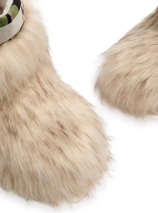 Moon Boot Icon Yeti Faux-fur Snow Boots Beige UK9 - Image 4