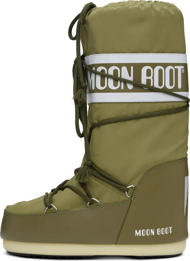 Moon Boot Khaki Icon Nylon Boots - Image 3