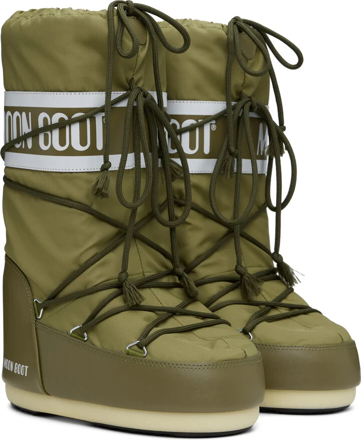 Moon Boot Khaki Icon Nylon Boots - Image 4