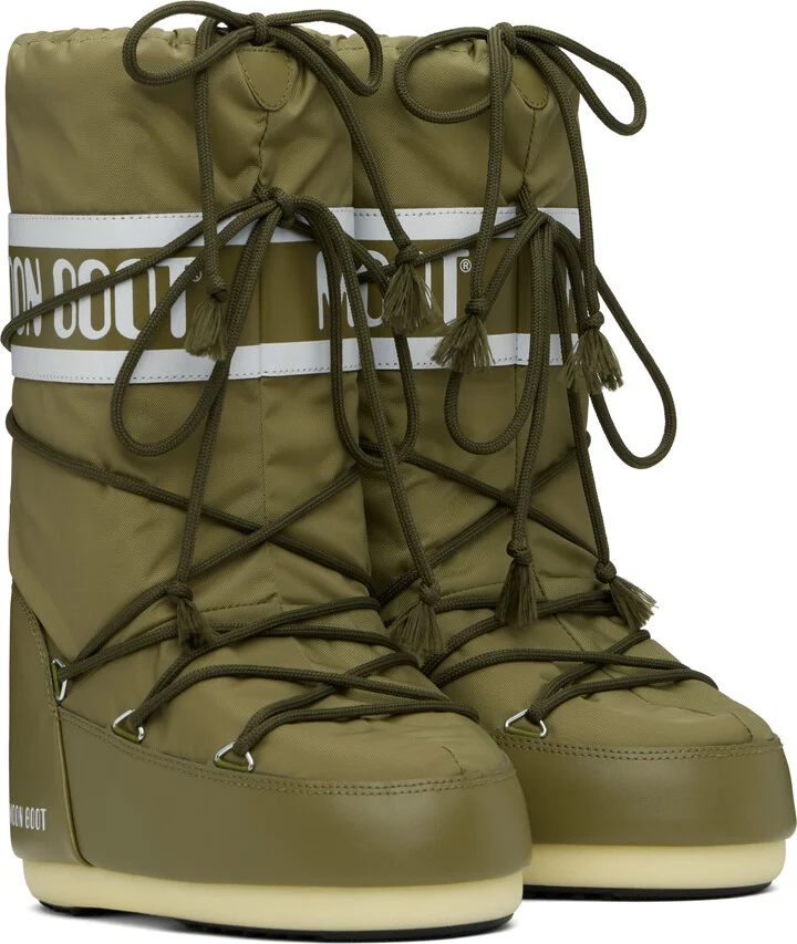 Moon Boot Khaki Icon Nylon Boots - Image 4