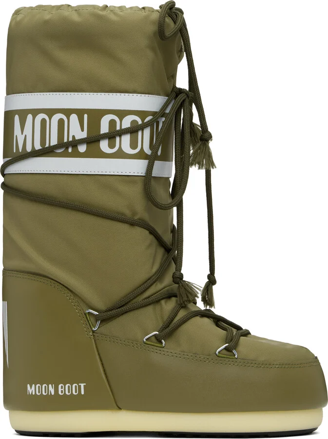 Moon Boot Khaki Icon Nylon Boots