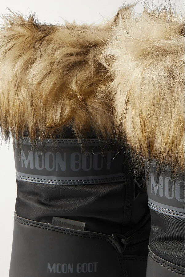 Moon Boot - Ltrack Monaco Faux Fur-trimmed Shell And Faux Leather Snow Boots - Black - Image 4