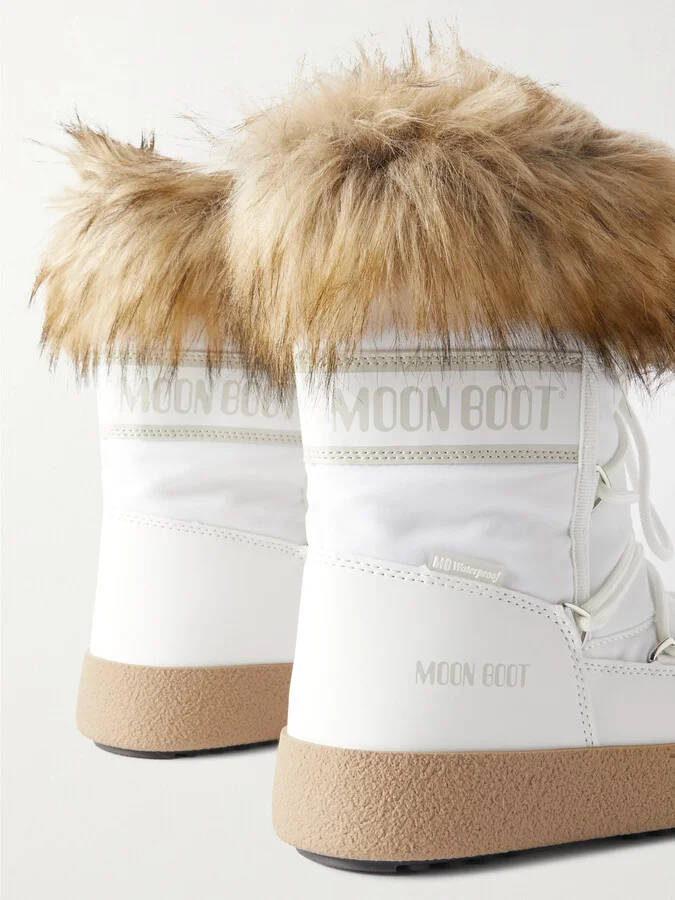 Moon Boot - Ltrack Monaco Faux Fur-trimmed Shell And Faux Leather Snow Boots - White - Image 4