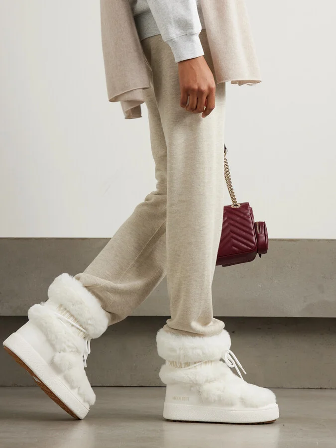 Moon Boot - Ltrack Monaco Faux Fur-trimmed Shell And Faux Leather Snow Boots - White - Image 2