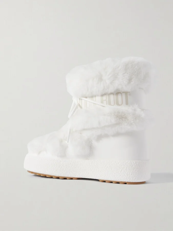 Moon Boot - Ltrack Monaco Faux Fur-trimmed Shell And Faux Leather Snow Boots - White - Image 3