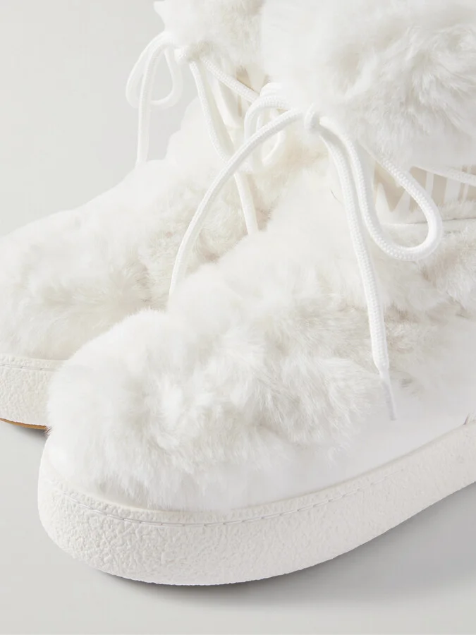 Moon Boot - Ltrack Monaco Faux Fur-trimmed Shell And Faux Leather Snow Boots - White - Image 4