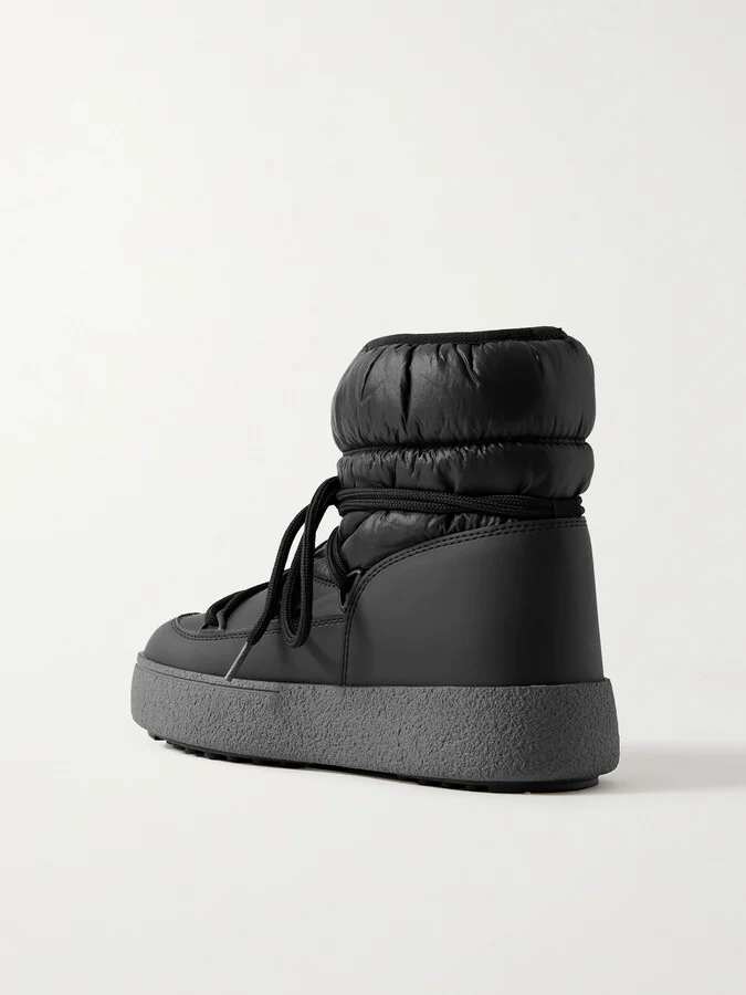 Moon Boot - Ltrack Quilted Shell And Faux Leather Snow Boots - Black - Image 3