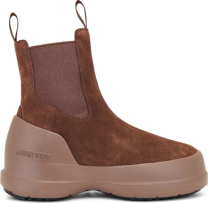 MOON BOOT Luna Chelsea Suede Boot in Brown