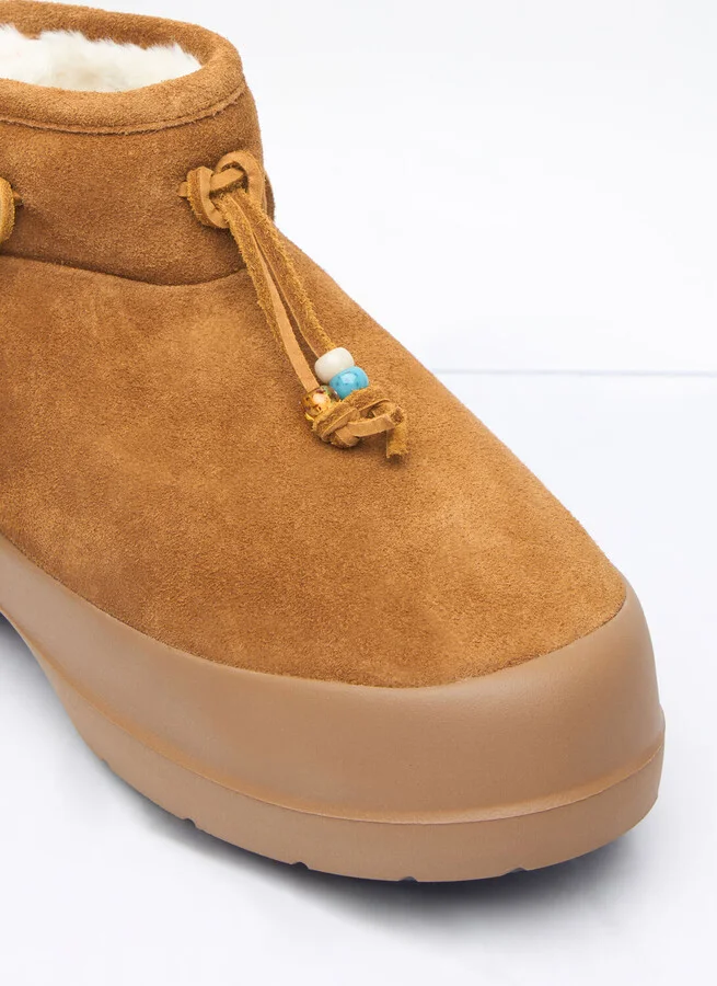 Moon Boot Luna Low Beads Suede Boots - Woman Boots Brown Eu - 38 - Image 2