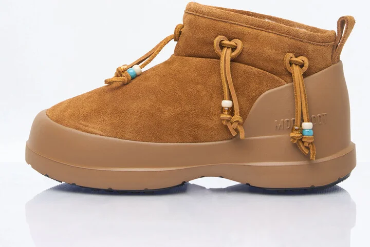 Moon Boot Luna Low Beads Suede Boots - Woman Boots Brown Eu - 38 - Image 4