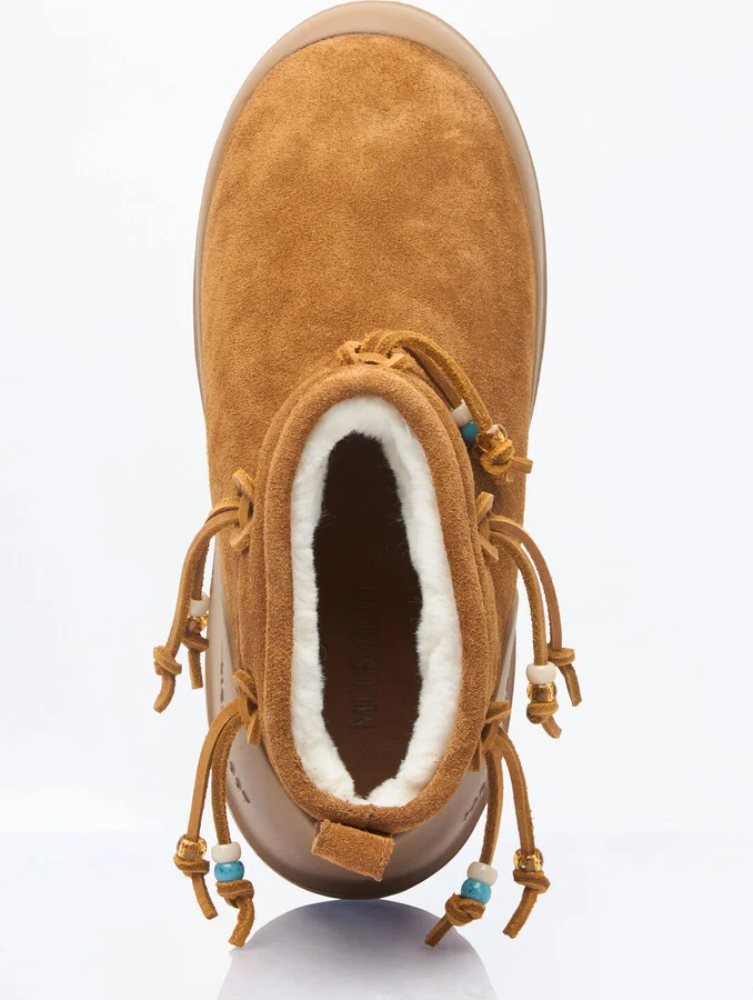 Moon Boot Luna Low Beads Suede Boots - Woman Boots Brown Eu - 38 - Image 7