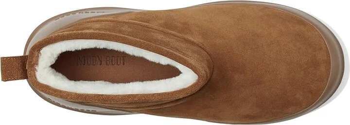 MOON BOOT Luna Low Boot Suede Boots Cognac : EU 38 (US Men's 6 - Women's 7) Medium, Rubber/Suede - Image 2
