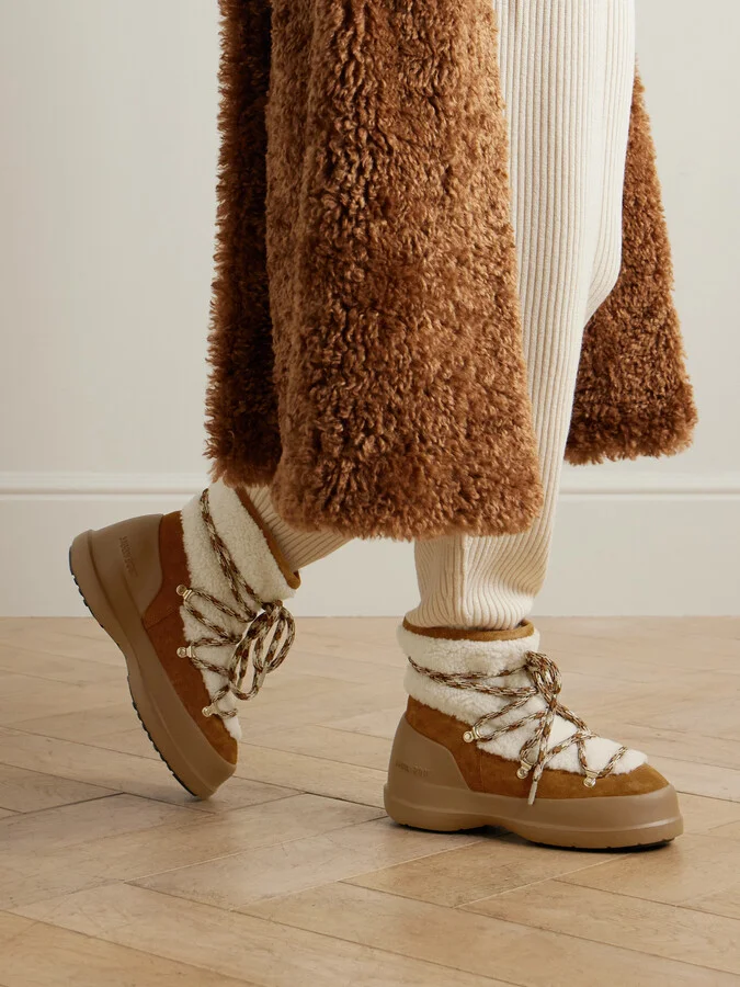 Moon Boot - Luna Shearling Snow Boots - Brown - Image 2