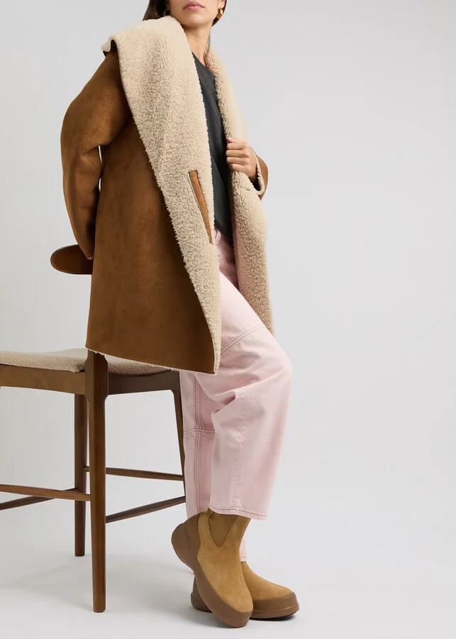 Moon Boot Luna Suede Chelsea Boots Beige UK8 - Image 5