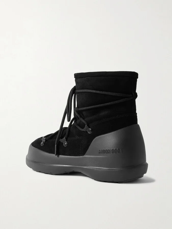 Moon Boot - Luna Suede Snow Boots - Black - Image 3