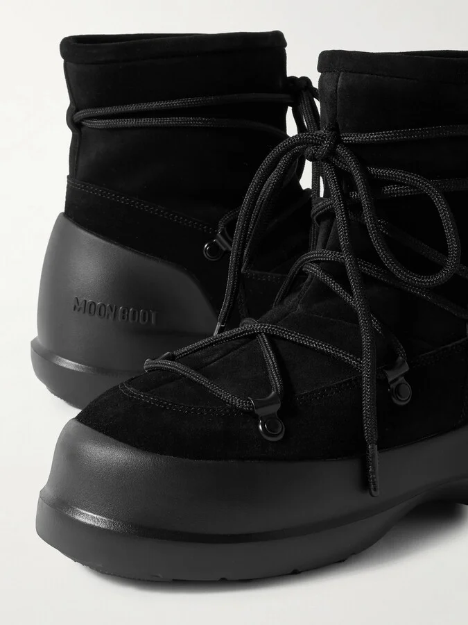 Moon Boot - Luna Suede Snow Boots - Black - Image 4