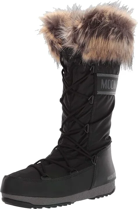 MOON BOOT Moon Boot(r) Monaco WP 2 Women's Boots Black : EU 36 (US Women's 5.5) B - Medium, Canvas/Textile - Image 2