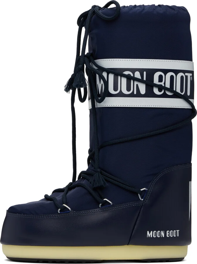 Moon Boot Navy Icon Nylon Boots - Image 3