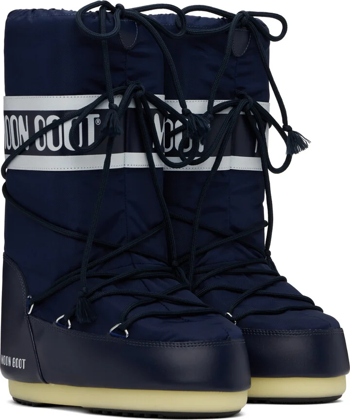 Moon Boot Navy Icon Nylon Boots - Image 4