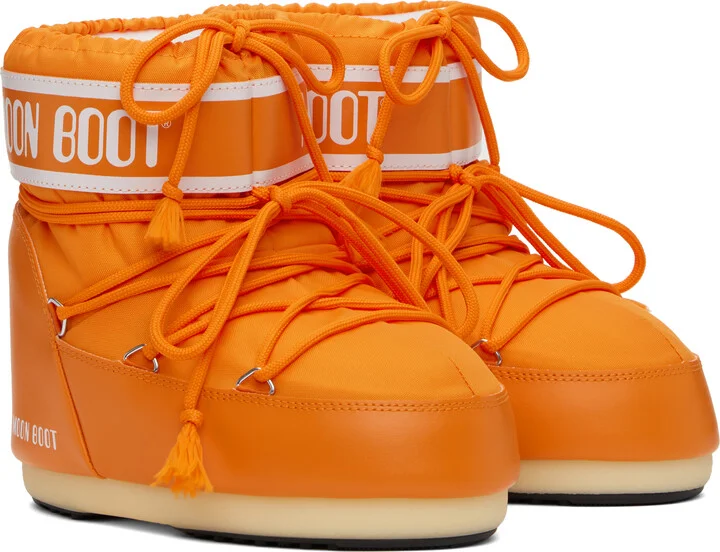 Moon Boot Orange Icon Low Nylon Boots - Image 4
