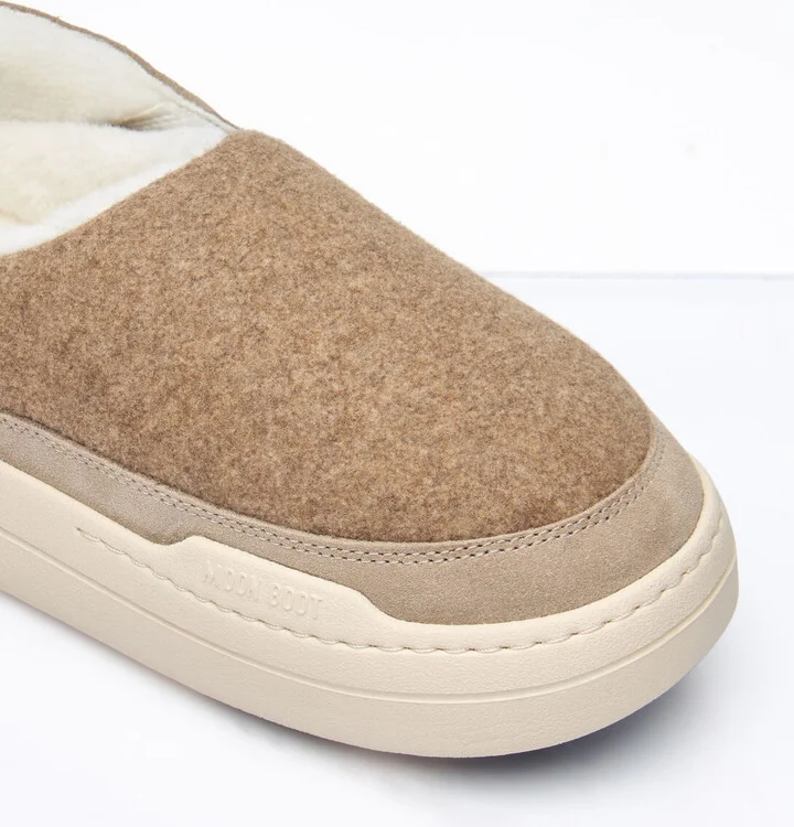 Moon Boot Park Felt Clogs - Woman Slip Ons Beige Eu - 36 - Image 2
