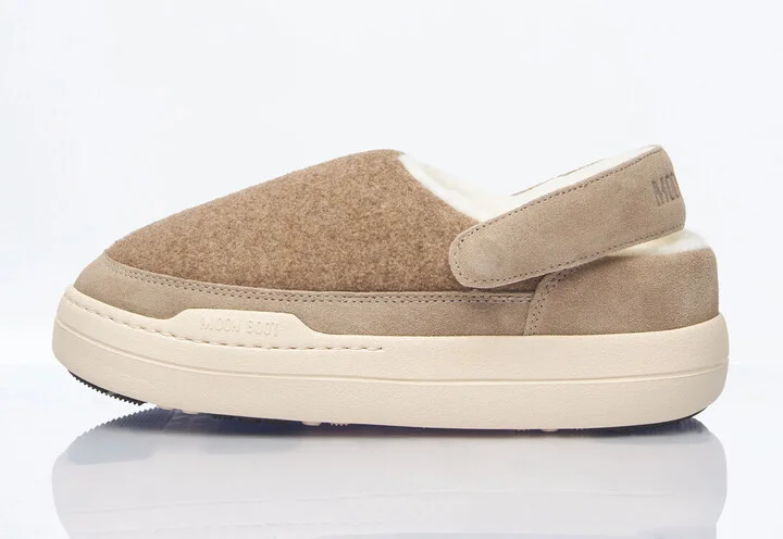 Moon Boot Park Felt Clogs - Woman Slip Ons Beige Eu - 36 - Image 4