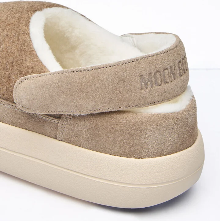 Moon Boot Park Felt Clogs - Woman Slip Ons Beige Eu - 36 - Image 6