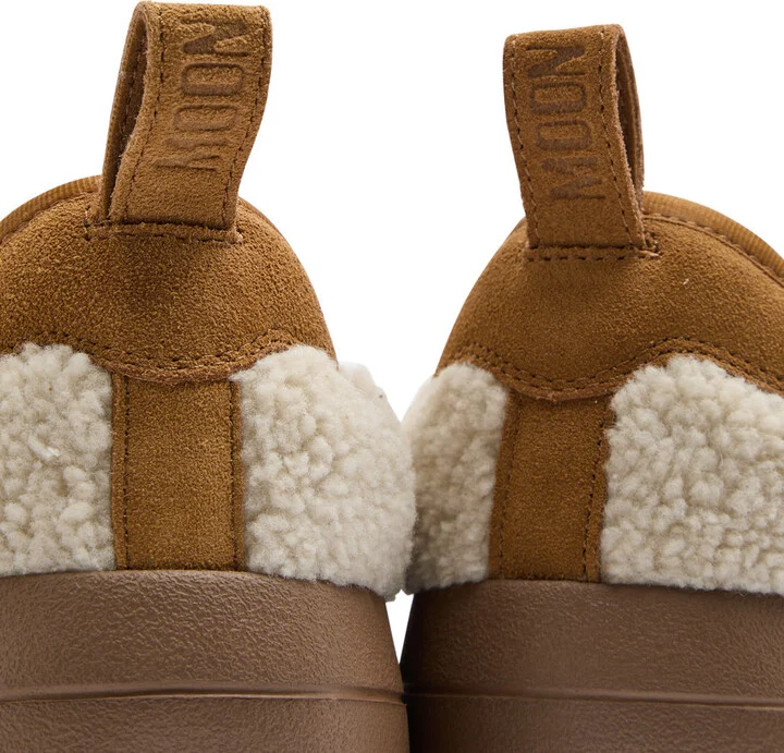 Moon Boot Park Padded Quilted Fleece Mules Ecru UK4 - Image 4